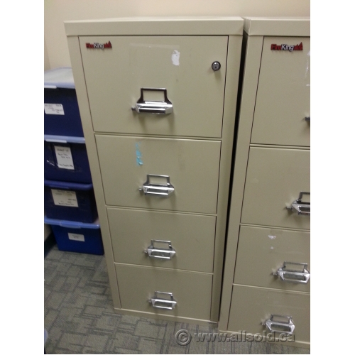 FireKing Sand 4 Drawer Vertical Fire Proof File Locking